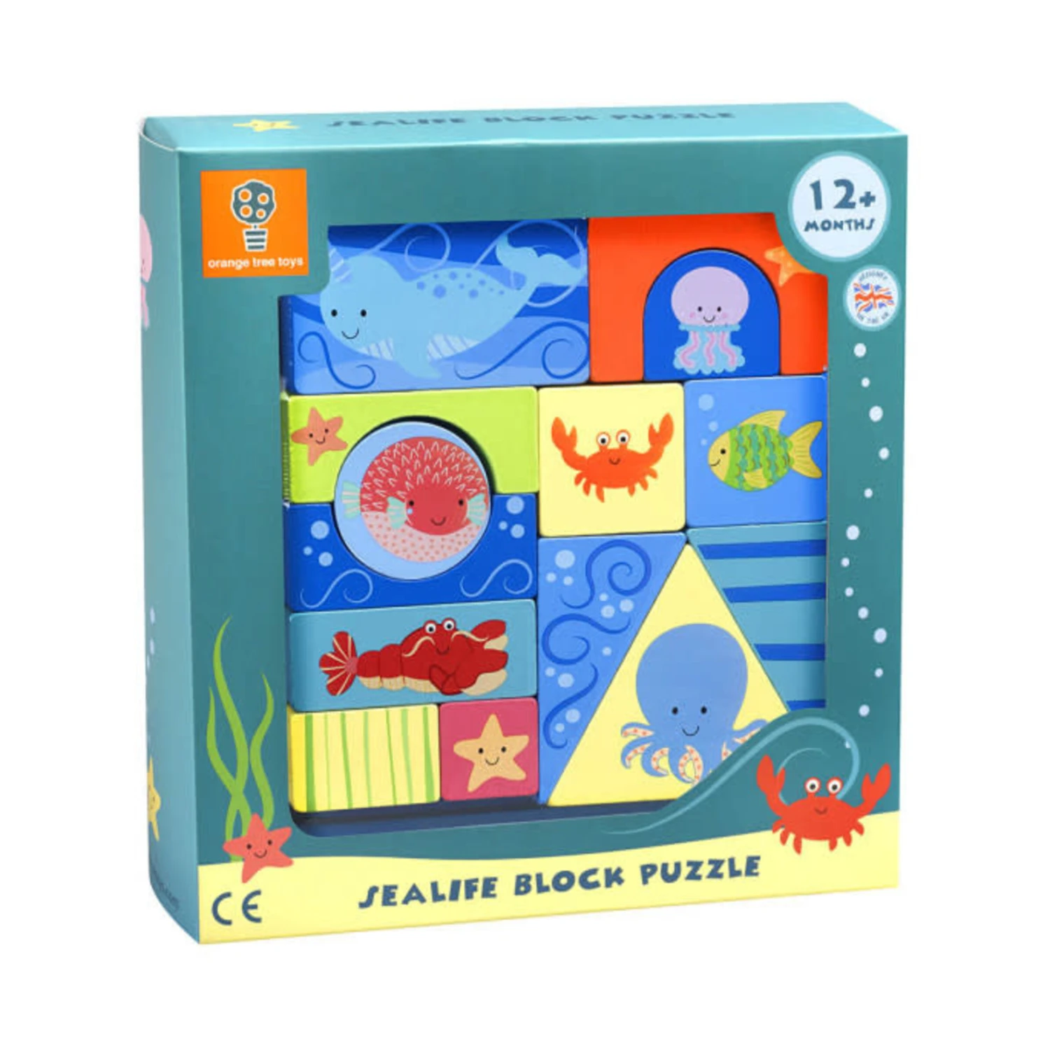 Wooden Sealife Block Puzzle 3 Wooden Sealife Block Puzzle