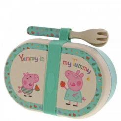 Peppa Pig - Bamboo Snack Box With Cutlery Set -Kid Toys Store peppa pig peppa pig bamboo snack box with cutlery 5