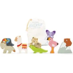 Andes Stacking Animal Tower & Bag 12 Andes Stacking Animal Tower & Bag -Kid Toys Store petilou andes stacking animal tower bag 2
